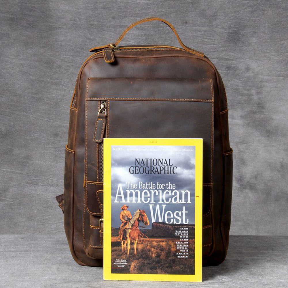 Jason – Premium-Lederrucksack in Cognac-Farbe