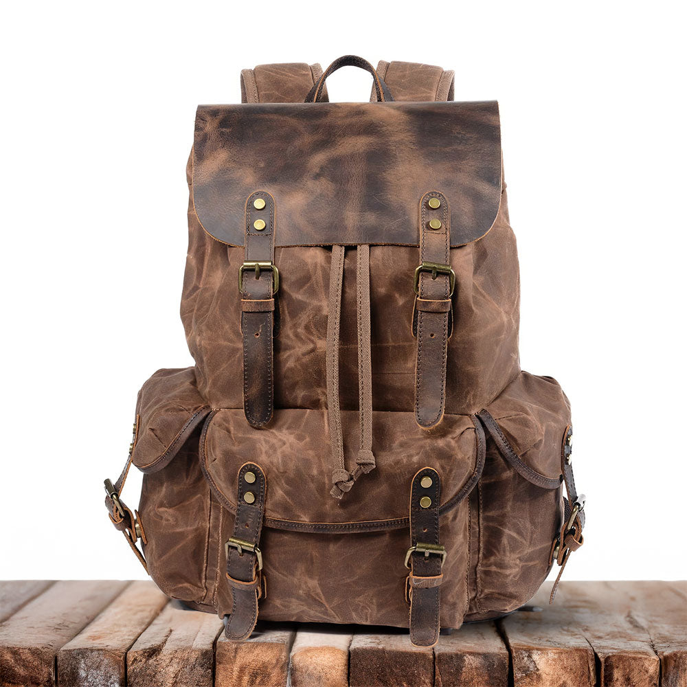 James - Vintage Canvas Leather Backpack