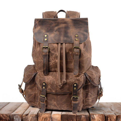 James - Vintage Canvas Leather Backpack