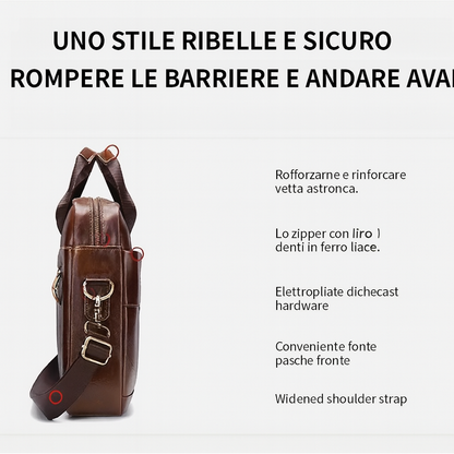 Tyler – Vintage-Aktentasche aus Leder mit Schulterriemen