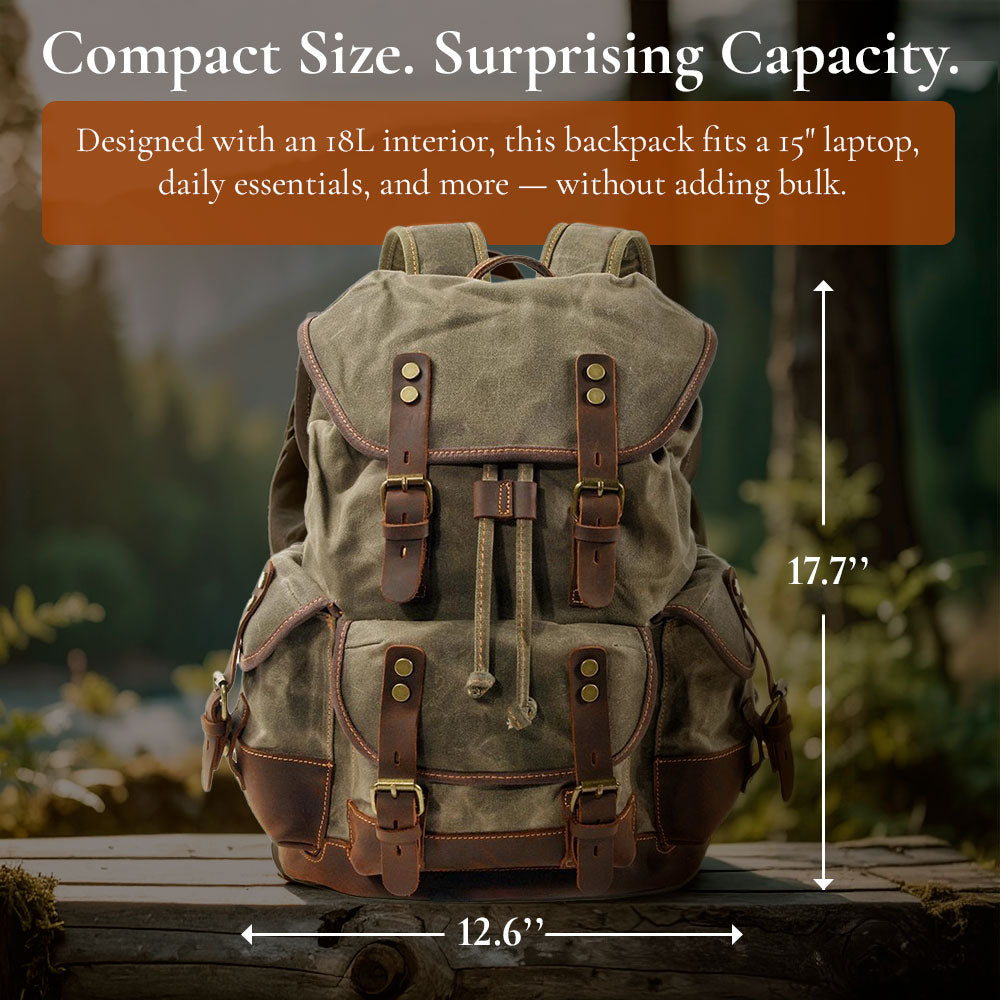 John - Heavy-Duty Canvas Hiking Backpack