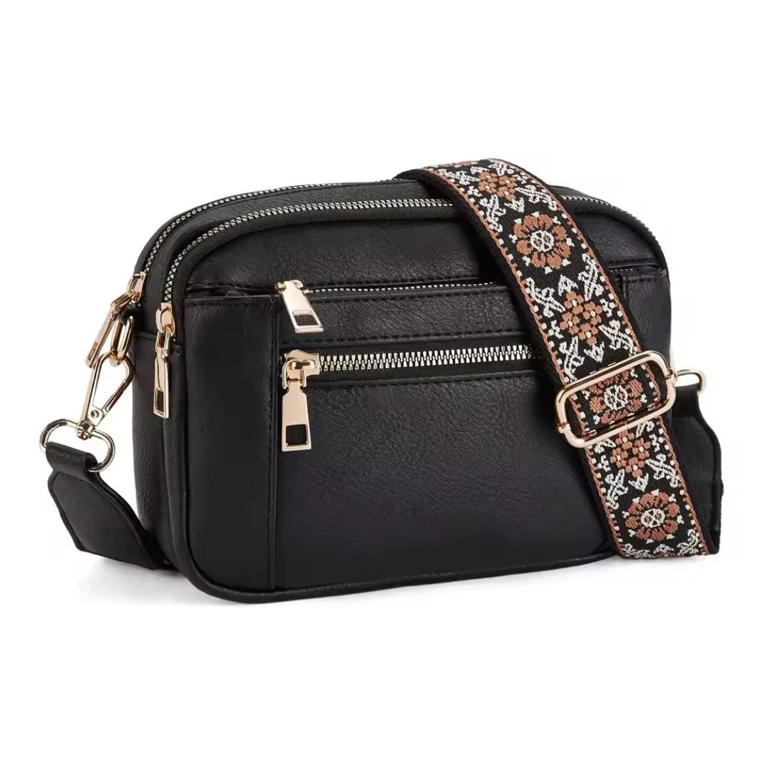 Nora - Chic Crossbody Shoulder Bag With Floral Strap