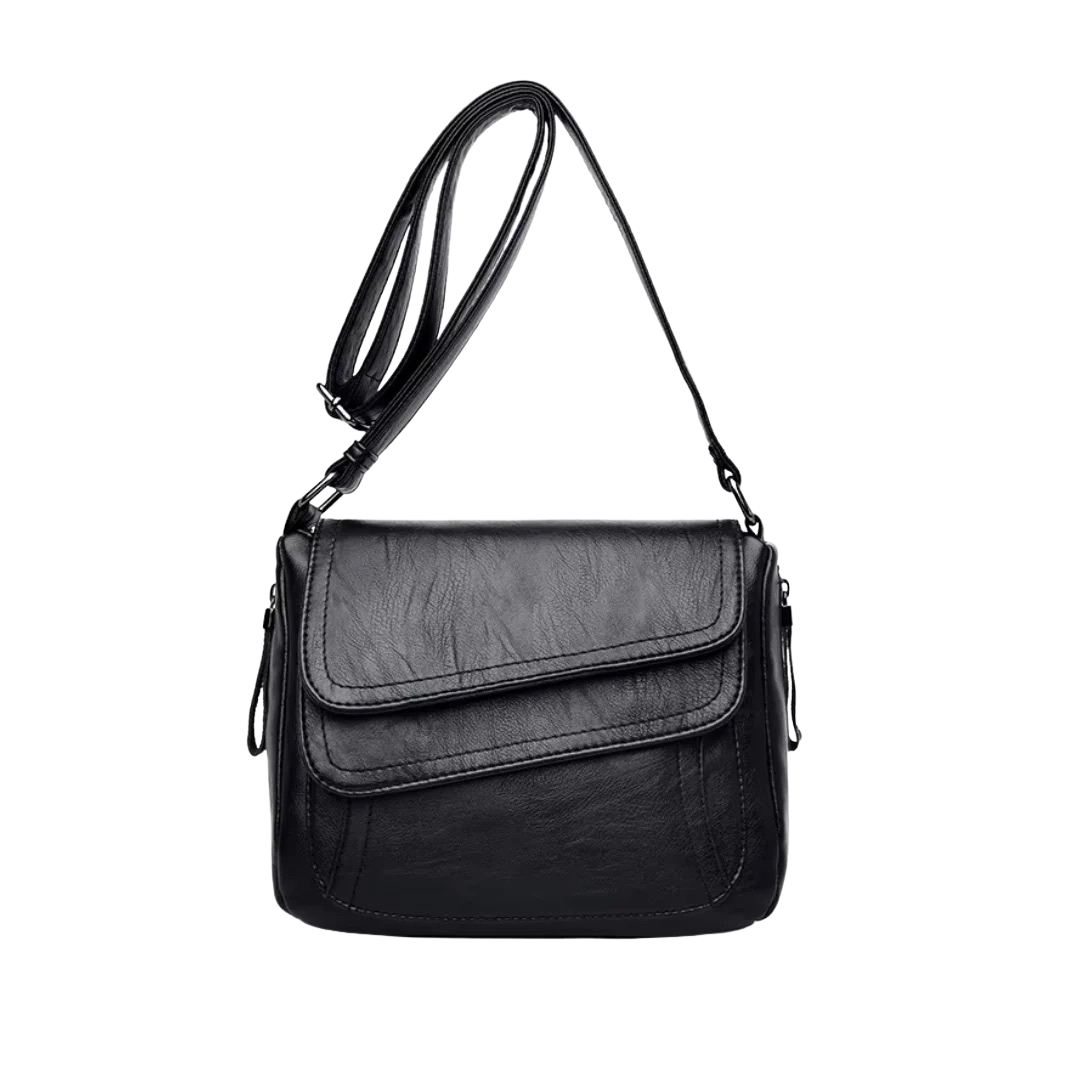 Marina - Vintage Crossbody Shoulder Bag With Layered Flap Design