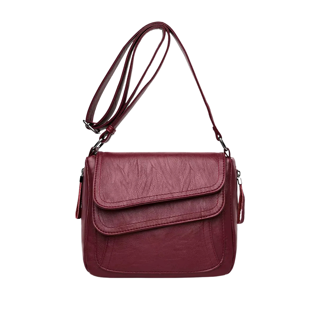 Marina - Vintage Crossbody Shoulder Bag With Layered Flap Design