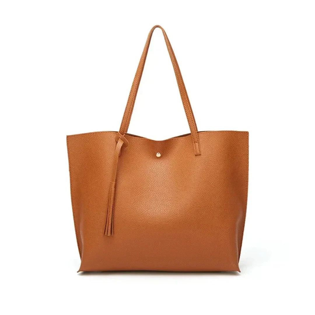 Tessa - Classic Large Tote Shoulder Bag With Tassel Detail