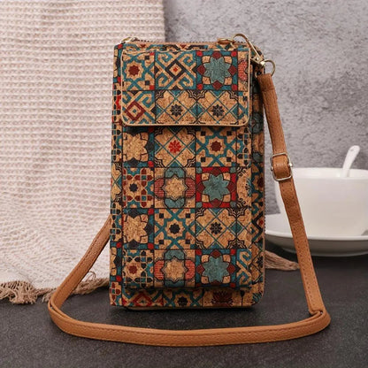 Lila – Boho-Blumen-Geldbörse zum Umhängen