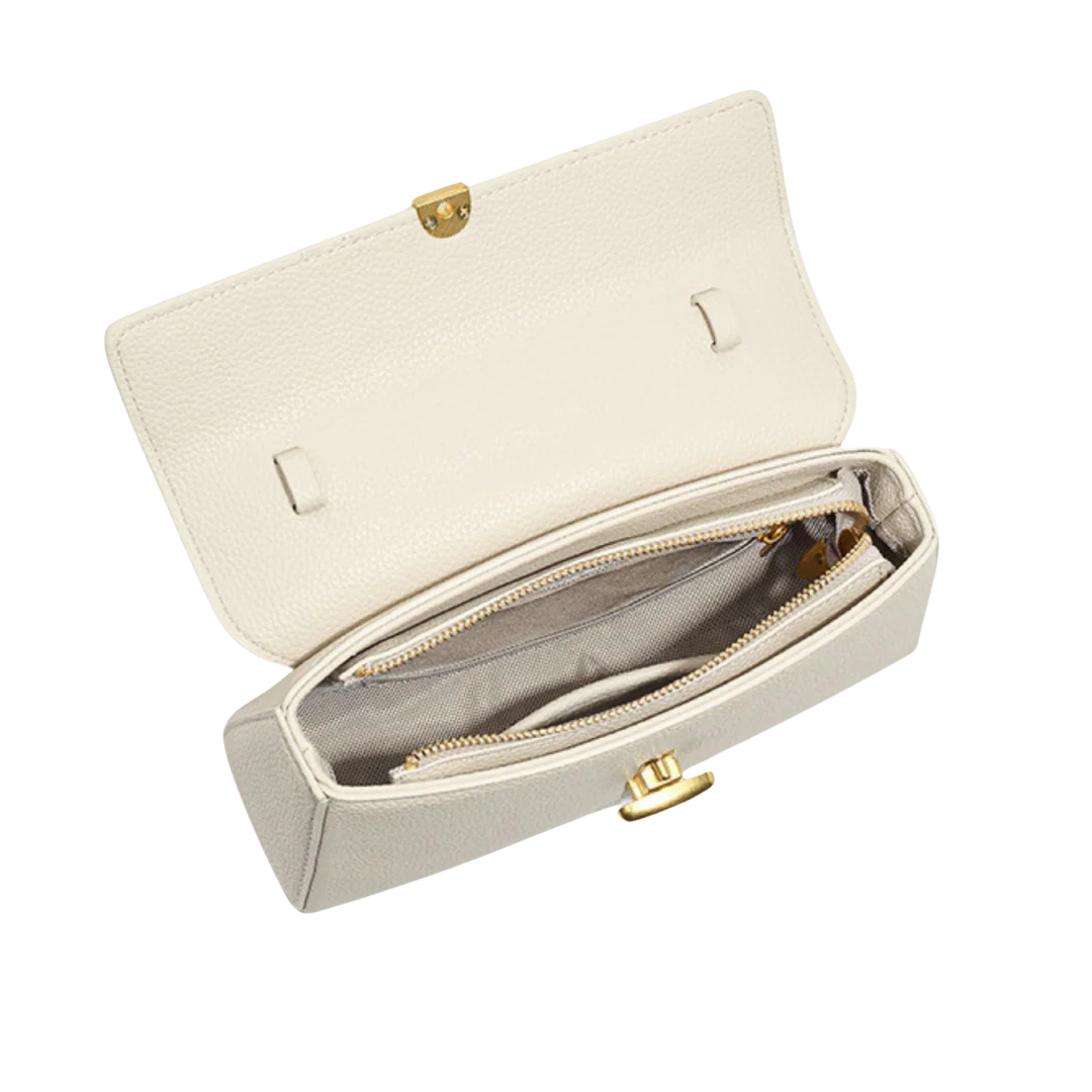 Vera - Elegant Top-Handle Shoulder Bag With Gold Accent Clasp