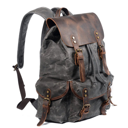 James - Vintage Canvas Leather Backpack