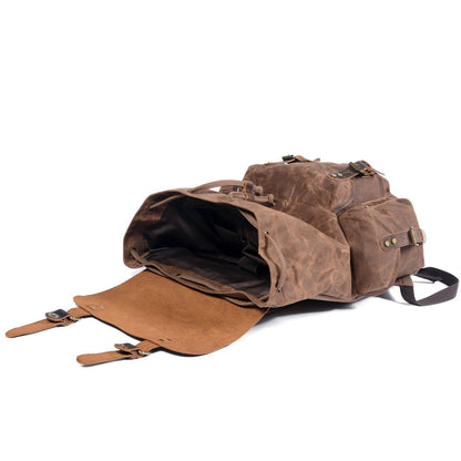 James - Vintage Canvas Leather Backpack