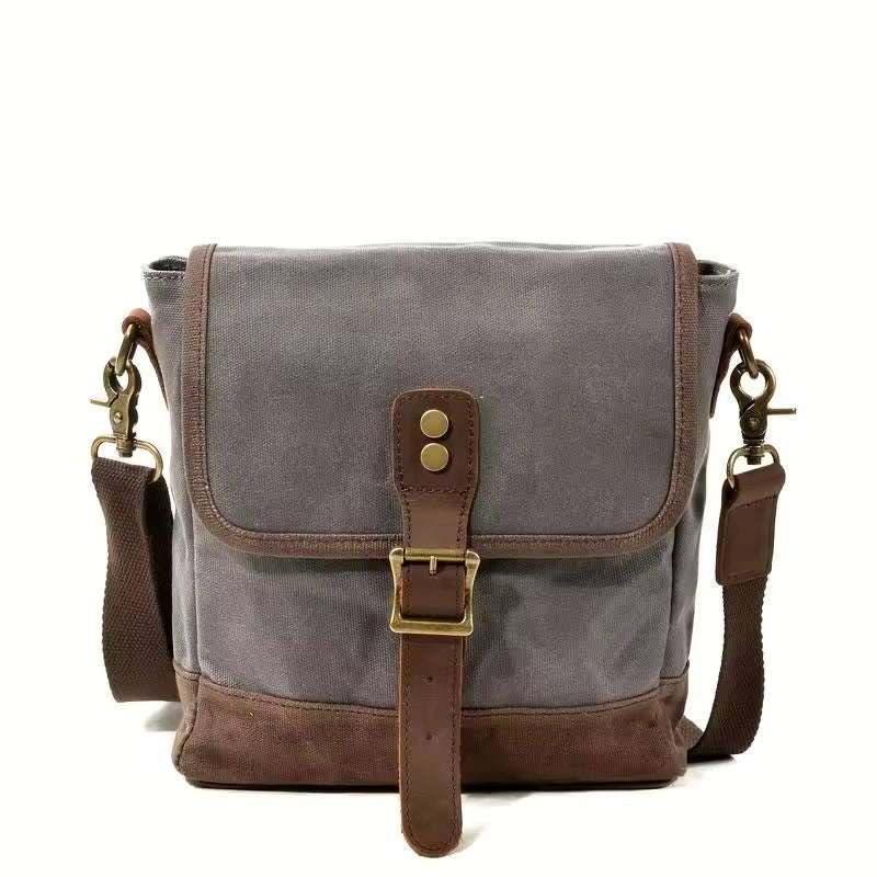 William - Small Canvas Leather Sling Bag