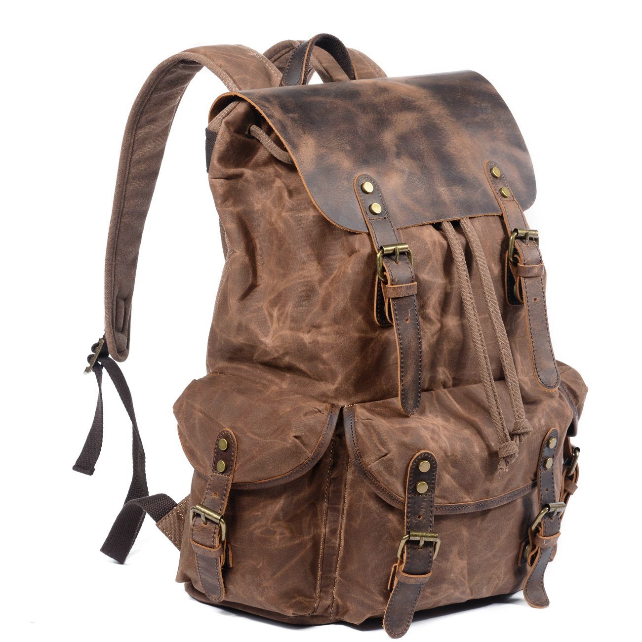 James - Vintage Canvas Leather Backpack