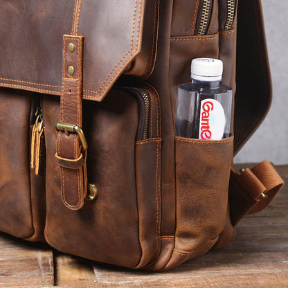 Robert - Retro Leather Travel Backpack